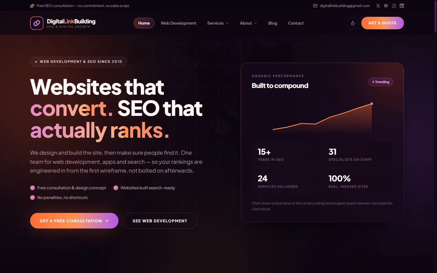 Digital Link Building homepage